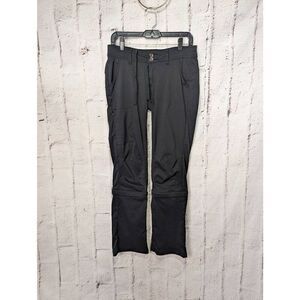 PrAna Meme Womens Pants Gray Cargo Adjustable Hiking Wicking Stretch sz 10 Conve